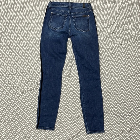 7 for all mankind B(AIR) AUTHENTIC DENIM THE ANKLE SKINNY VELVET STRIPES - Picture 12 of 13